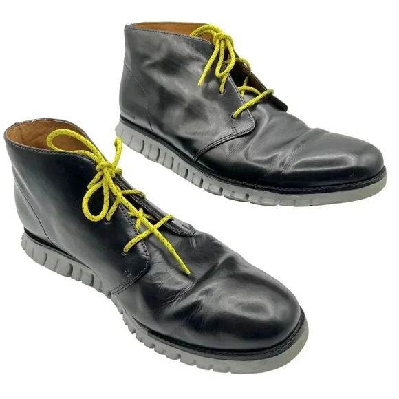 Cole Haan ZeroGrand Chukka Boots NEW Mens Size 11.5 M Shoes Black Leather - Picture 1 of 15